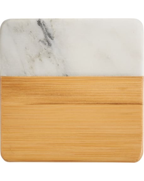 Ensemble de dessous de verre en marbre et bambou