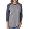 T-shirt unisexe Tri-mélange à manches raglan 3/4