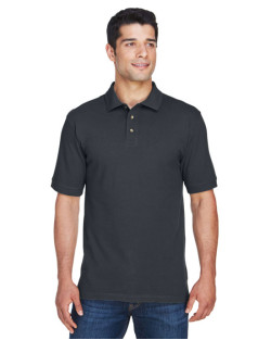 Polo pour homme de taille longue en coton filé 12,67 oz/vg2 de Harriton à manches courtes