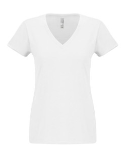 T-shirt suédé pour femme à col en V